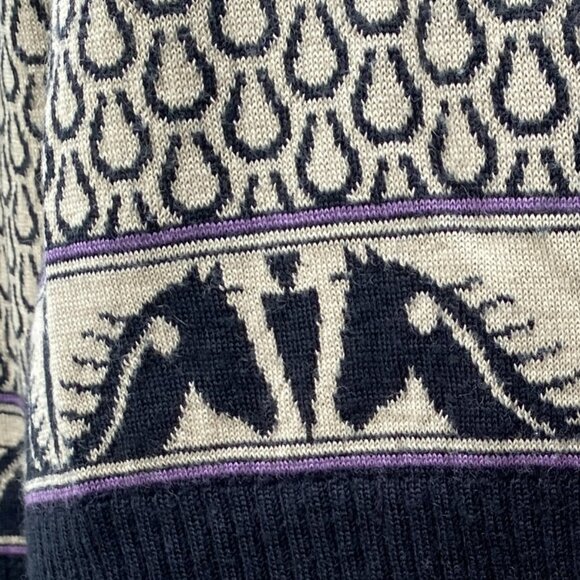 Kerrits Wool Blend Equestrian Sweater Jacquard Horse ¼ Zip Riding Countryside-M - Picture 3 of 13